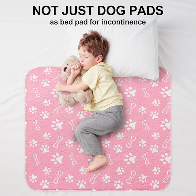 BEAUTYZOO 2 Pack Washable Pee Pads for Dogs, Reusable Puppy Pads for Potty Training, Waterproof Super Absorbent Whelping Pads Mats Non Slip Against Urine for Small Medium Dogs Cats, 48" x 48"