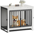 Dog Crate Furniture, 38 Inch Indoor Dog Kennel for Medium Dogs Up to 50 LBS, Heavy Duty Wooden Pet Cage End Table with 3 Doors, Alloy Steel Frame & Removable Tray