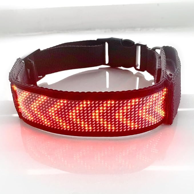 Glow Collar for Dogs, Led and Collared, Rechargeable Led Collar for Providing High Visibility During Nighttime Walks (Red)