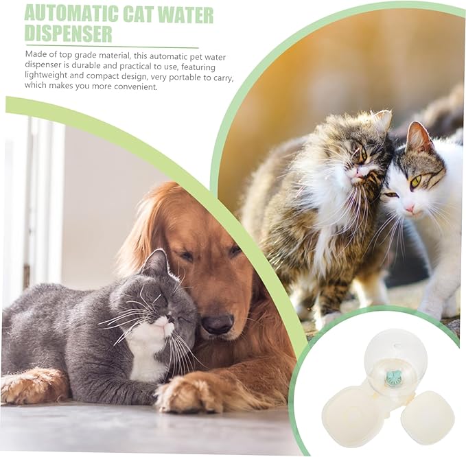 1pc Automatic Pet Water and Food Dispenser Feeder Smooth Design for Puppies and Kittens Keeps Room