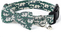 Bowtie Collars for Small Dogs, Elegant Puppy Collars, Tiny Dog Collars with Bowtie Adjustable 9.8"-13.8", Green, S