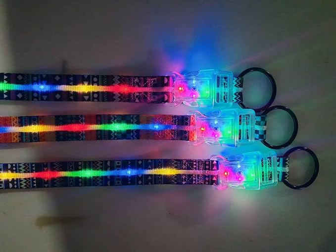 Light Up Dog Collars,LED Dog Collar Rechargeable Waterproof,2-in-1 Buckle Type Glow Dog Collar for Medium Large Dogs.XL(Bohemian Blue)