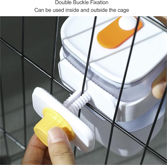 Water Dispenser Automatic Pet Water Feeder Stainless Steel Cage Hanging Water Dispenser for Cat Dog (White)