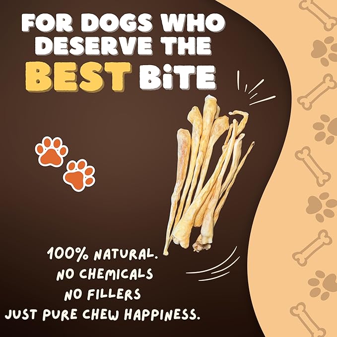 Woofley's Lamb Tail Dog Chew- (25 Count) - Meaty Thick Bones for Dogs - No Splinter Dog Bones