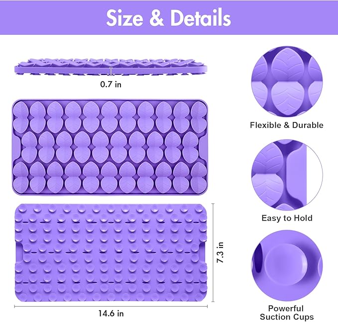 Silicone Snuffle Mat for Large Dogs, Dog Lick Mat Slow Feeder, Pet Licking Treat Mat with Suction Cups for Smell Training Slow Eating, XL Purple
