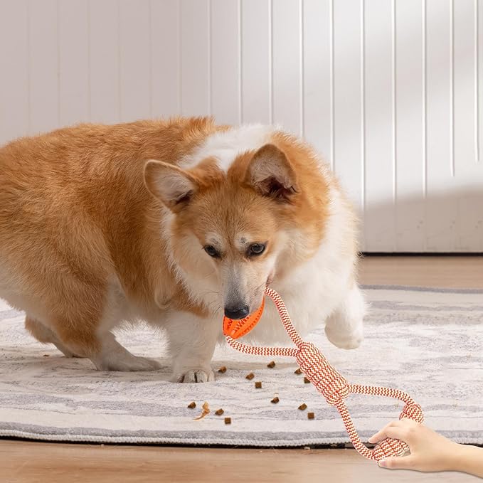 Dog Rope Ball Toy - Large Breed Dog Toy | Pet Interactive Rope Ball | Ropes Balls Dogs Large Breed | Interactive Food Dispenser String | Cotton Knot, Pet Chew Supplies for Easy Throwing
