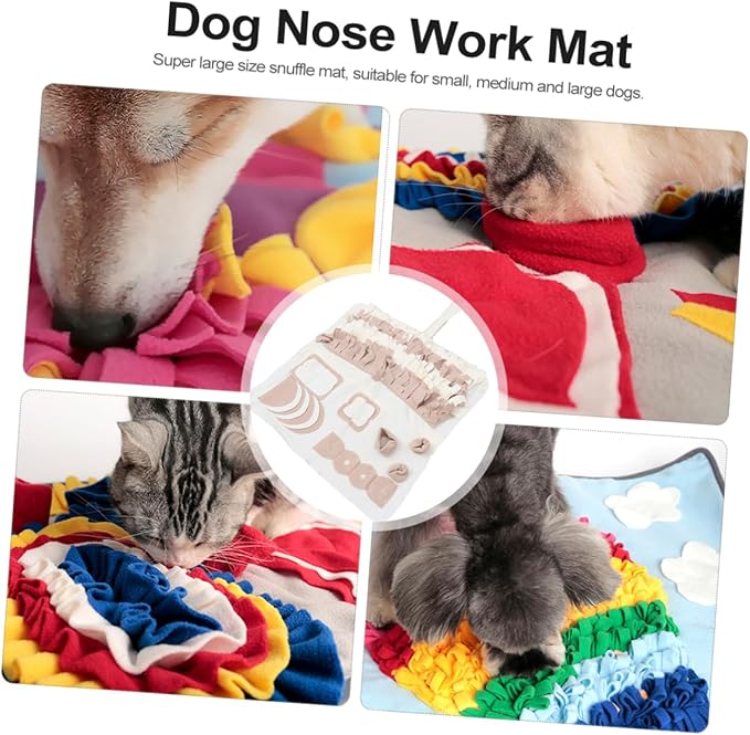 ibasenice Pet Snuffle Mat for Dogs Feeding Mat for Nose Work and Training Removable and Washable Stimulates Foraging Instinct for Enhanced Mealtime Enjoyment