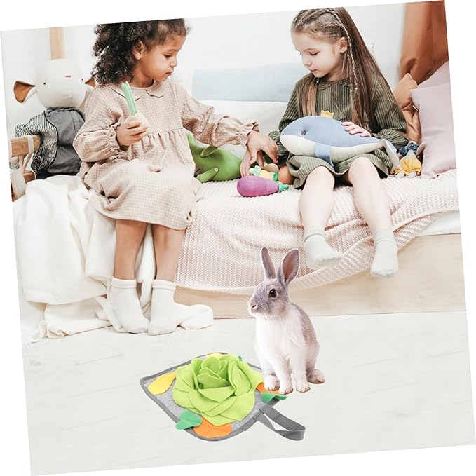 UPKOCH 1pc Rabbit Snuffle Mat for Nose Smell Training Slow Feeding Pad for Rabbits Random Pattern Accessories Reduces Boredom and Anxiety Enhances Health Through Foraging Play