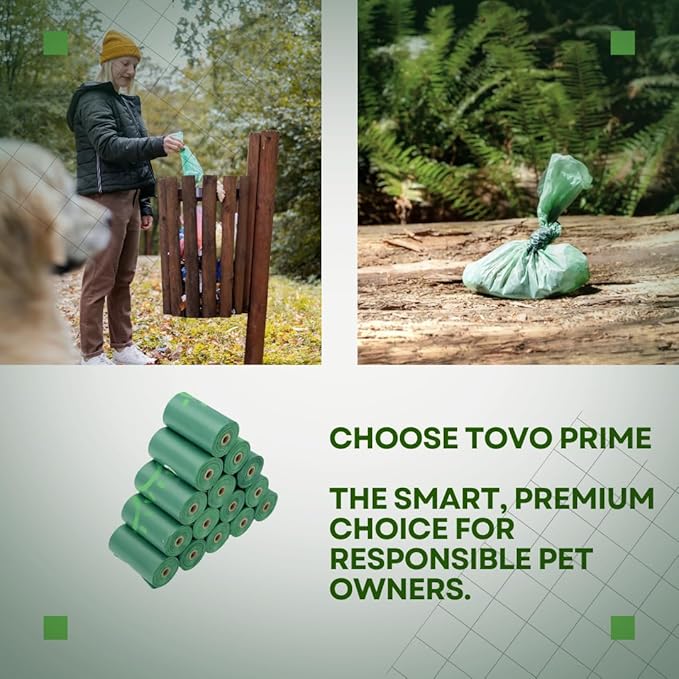 Dog Poop Bags with a Dispenser | 300 pcs, 20 Rolls, 9"x13" | Leak-Proof, Extra Strong, Thick Waste Bag | Easy Tear-Off Rolls | Unscented Green | Cat Waste Bags | Dog Waste Cleanup