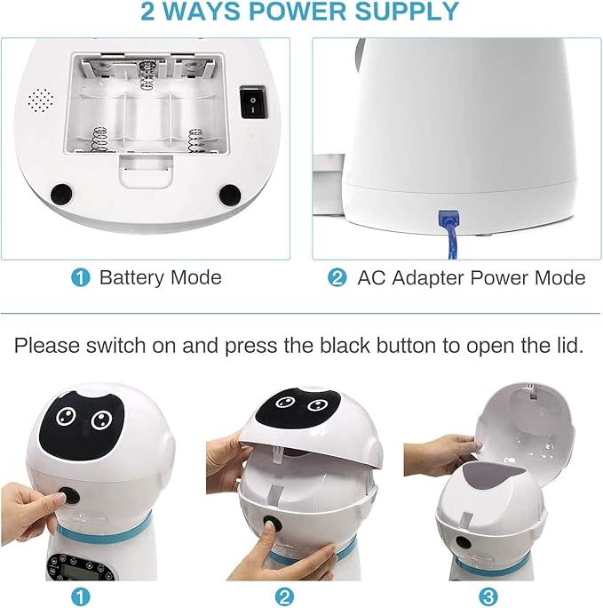 Automatic Cat Food Dispenser with Stainless Steel Food Bowl,Pet Feeder 1-4 Meals Per Day Timer Programmable Voice Recorder and Portion Control 3.5L Capacity for Cats and Dogs