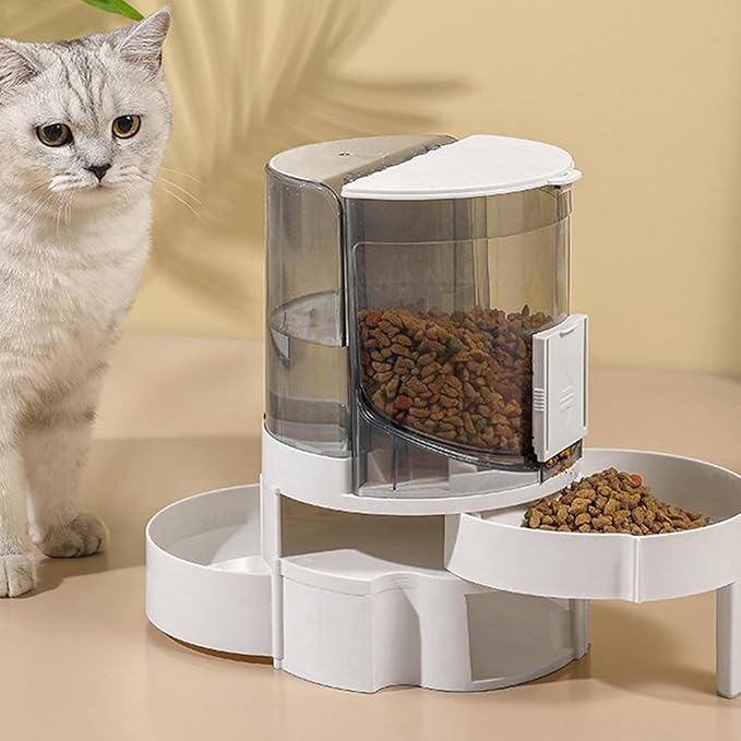 Automatic Pet Feeder Pet Automatic Feeder Water Dispenser Food Container Large Capacity Dog Feeding Bowl Water Dispenser for Small Cats Dogs