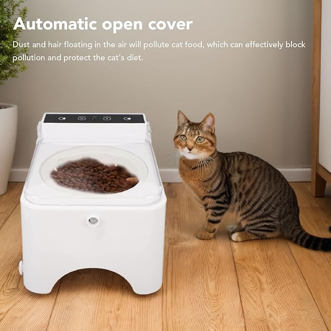 Automatic Cat Feeder, Auto Pet Feeder for Cat Dog, Pet Food Dispenser, Automatic Sensor Flip Top Cat Dog Feeder Bowl for Home Indoor (Style 2)