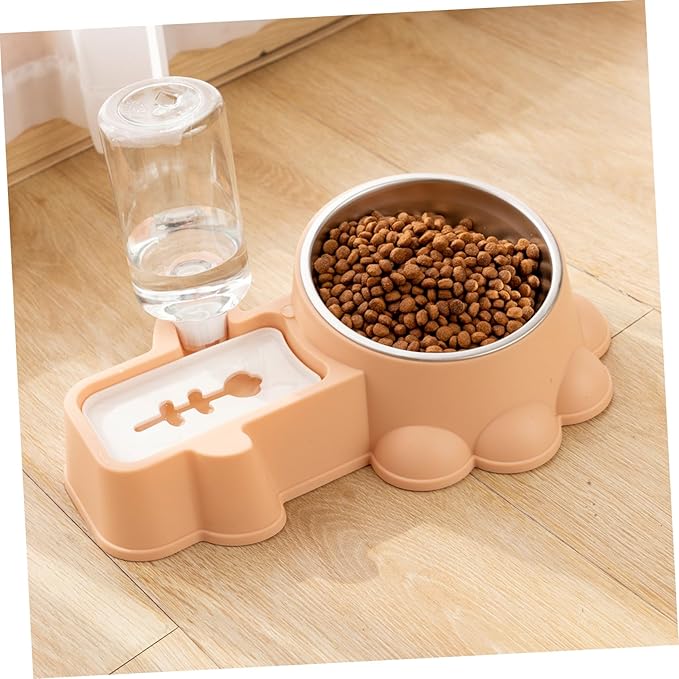 Automatic Stainless Steel Dog Bowl with Transparent Water Dispenser Dual-Function Pet Feeder for Puppies and Dogs Spill-Resistant Design for Home and Pet Stores
