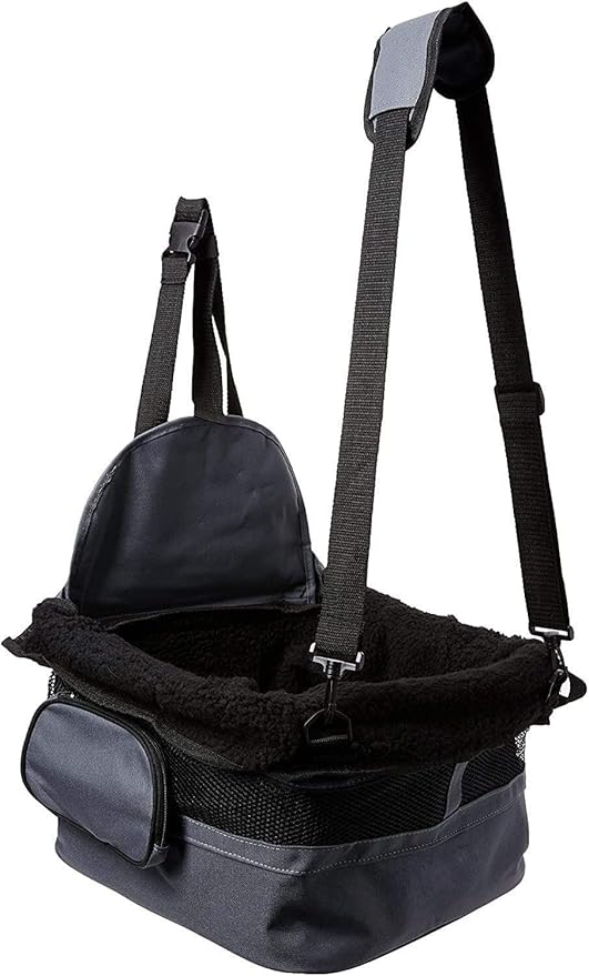 Pet Small Dog Car Booster Seat Road Trips Travel with Padded Base & Tether Clip
