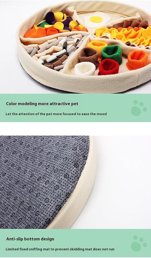 Interactive Pizza-Shaped Snuffle Mat for Pets – Puzzle Training & Stress Relief, Pet Feeding & Sniffing Toy, Ideal for Mental Stimulation