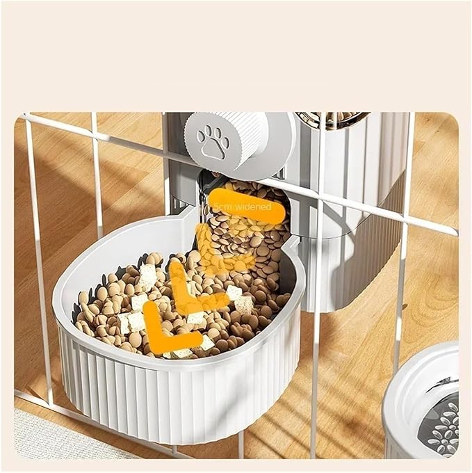 Pet Auto Feeder Waterer Dog Supplies Hanging Cage Basin Cat Bowl Automatic(Grey Feeder 1200ml)