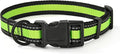 Mile High Life Dog Collar | Nylon Reflective Dog Collars | Light Weight Puppy Collars | Lime Green Dog Collars for Large Dogs (Lime Green, Large)