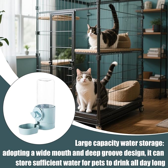 Dog Drinking Water Bowl, Pet Automatic Dog Water Dispenser, Dogs Waterer And Food Feeder For Small Medium Cat Puppy Kitten Large Capacity, Hangable Pet Wateer Dispenser For Apartment Small Medium Larg