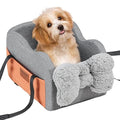 VEVOR Console Dog Car Seat, Center Console Dog Booster Seat for Small Dogs, Pet Seat for Car Armrest with Clip-On Leash, Adjustable Straps, Supports up to 8lbs, Dark Gray