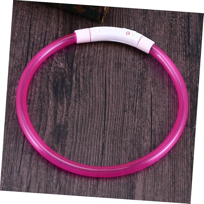 BESPORTBLE Led Pet Dog Collar Rechargeable Flashing Night Light for Dogs Pink Collar Modes USB Charging Safety Warning