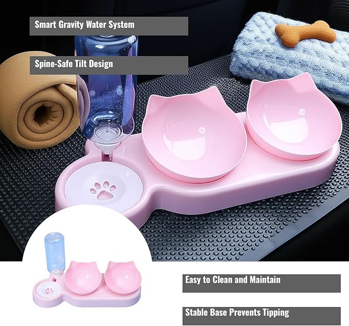 Automatic Pet Bowl for Dogs and Cats with Water Dispenser - 3-Day Feeding and Drinking Station for Home, Store, Boarding, and Travel