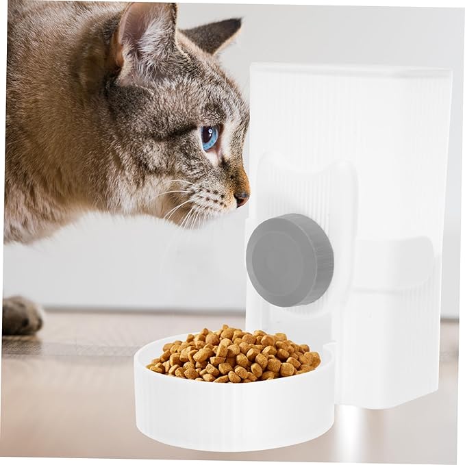 Automatic Pet Feeder Container Hanging Type Puppy Food Dispenser Control and for Cats and Dogs Prevents Overflow and Spills for Use