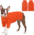 KOESON Extra Large Dog Sweater, Warm Soft XL Dog Sweater, Turtleneck Big Sweater for Large Dogs Girls and Boys, Cable Knitted Pet Knitwear with Sleeves for Fall, Winter and Spring, Orange, XLarge