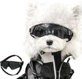 Dog Goggles for Small to Medium Breed, Dog Sunglasses UV Protection, Windproof & Anti-Fog, Puppy Sunglasses with Padded Frame and Adjustable Straps for Outdoor Riding, Driving（Black）