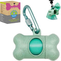 Dog Poop Pickup Bags Holder Dispenser with 1 Roll Random Color Leak-proof Scented Doggy Waste Bags and Carabiner with Safety Lock Plus Hook and Loop Fastener Never Loose on Leash Lead Again (Blue)