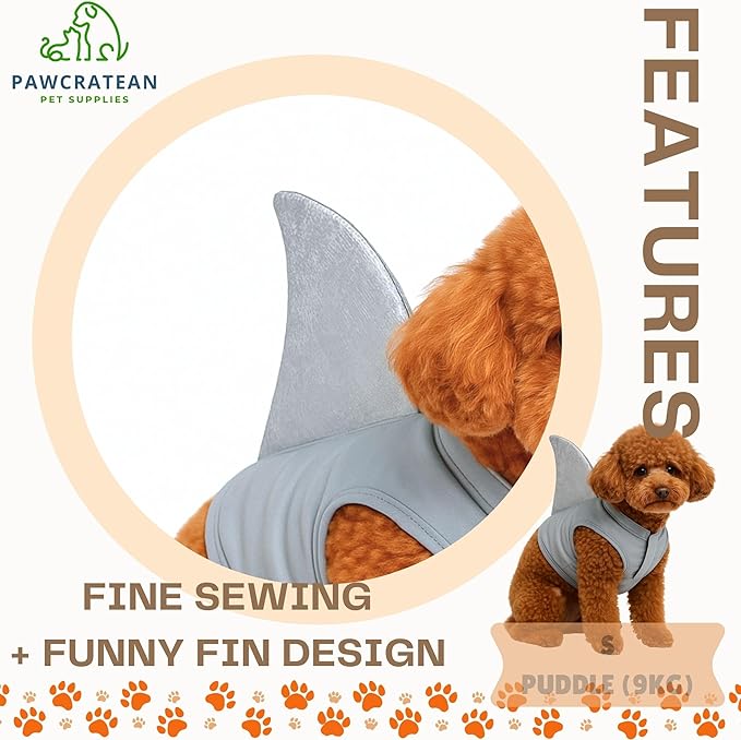 Pet Custom Dog Custom Cat Custom Hoodie, Sporty Look, Funny Gift, Halloween Holiday (Shark with Standing Fin, Large)