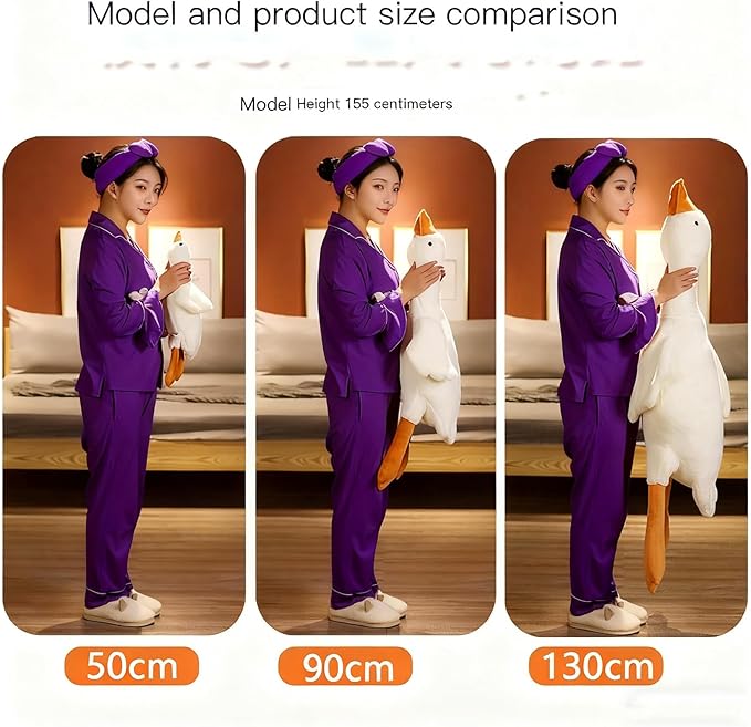 Large Plush White Duck Dog Toy, Goose Dog Toy, Squeaky Dogs Toy for Medium & Large Dogs, Soft Stuffed Duck Chew Toy for Chewing, Fetch, Training & Indoor Play (50cm/19.69in)