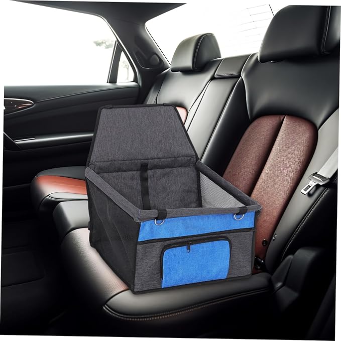 Pet Dog Cat Seat for Vehicle Breathable Car Travel Cushion with Front Pocket Comfortable Pet Car Seat for Dogs and Cats Grey Design