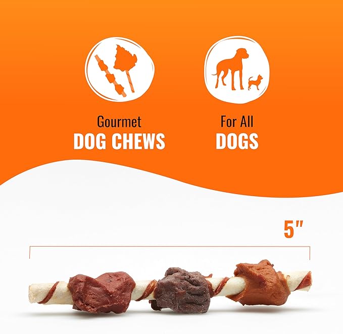 Good'n'Fun Triple Flavored Rawhide Kabobs for Dogs, Treat Your Dog 12-Ounce | 18 Count