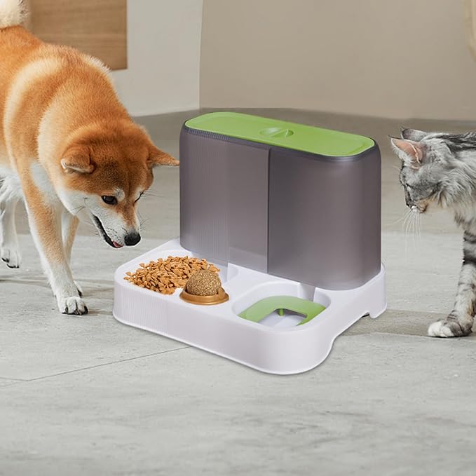 Automatic Cat Feeder, Cat Auto Feeder Dog Feeders, Cat Feeder Automatic, Automatic Dog Food Dispenser, Large Capacity Water Dispenser, Pet Food Dispenser, Food Bowl Pet Supplies (Green)