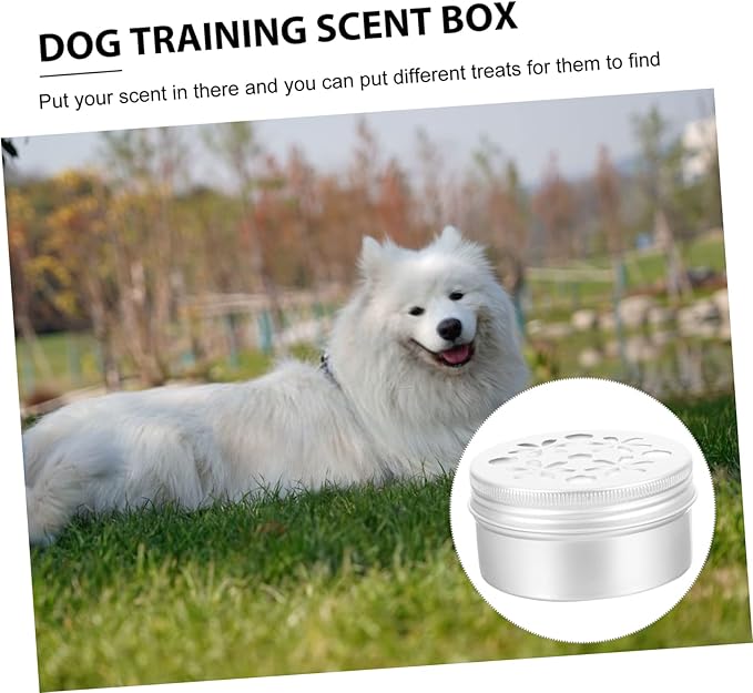 VANZACK 80ml Dog Scent Training Kit 10pcs Aluminum Sniffle Boxes for Canine Nose Work and Scent Detection Portable Odor Training Supplies for Dogs and Puppies