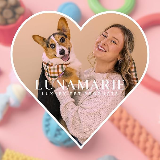 LunaMarie - Luxury Pet Birthday Bandanas -Premium & Silky Poly Fabric | 100% Handmade | Custom Shape Dual Layered (A Wee Bit Irish, Medium)