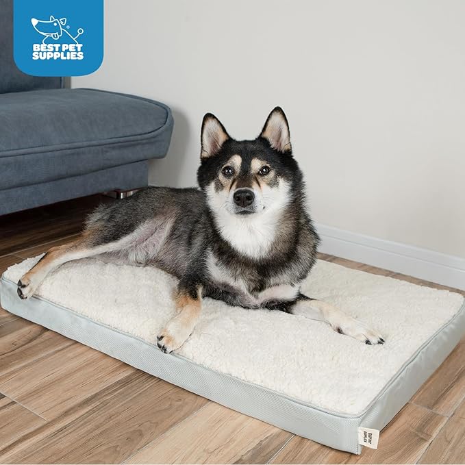 Best Pet Supplies Dog House Bed Crate Mat Tent Indoor Round Soft Plush for Small, Medium, and Large Breeds - Beige, 35 x 22 x 4