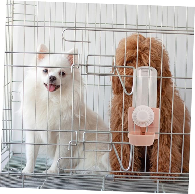 Sosoport Hanging Dog Water Dispenser Automatic Cat Water Bottle Suction Cups Puppy Feeding Waterer for Cages for Travel and Home Use