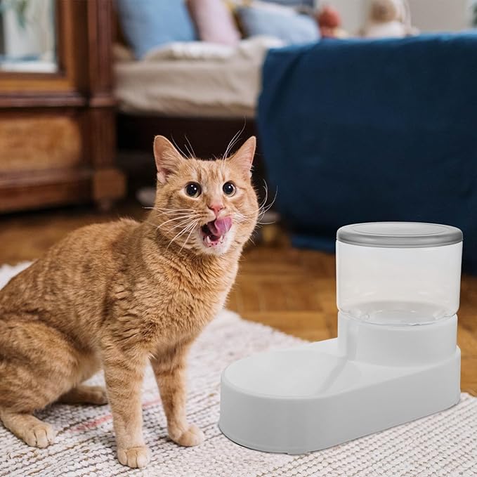 Automatic Pet Water Dispenser and Cat Feeder and Cats Gentle Easy to Use Non-Spill for Pet Hydration and Feeding