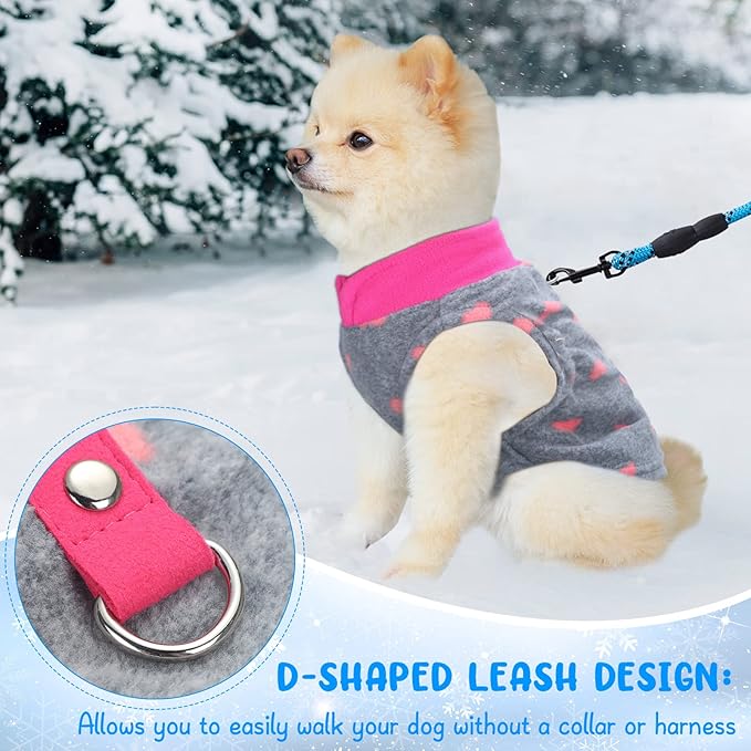 Reginary 10 Pack Large Dog Sweaters Fleece Pet Dog Clothes with Leash Ring Soft Warm Winter Puppy Plaid Shirt(Stylish)