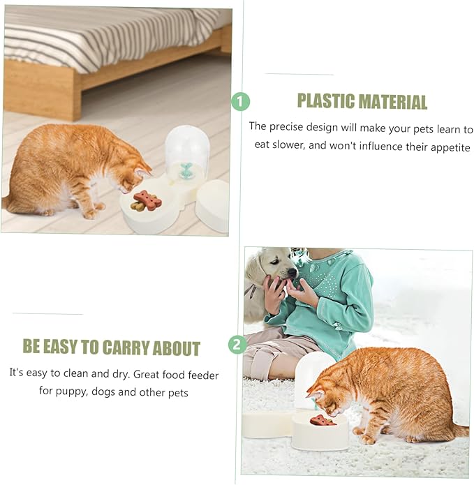 1pc Automatic Pet Water and Food Dispenser Feeder Smooth Design for Puppies and Kittens Keeps Room