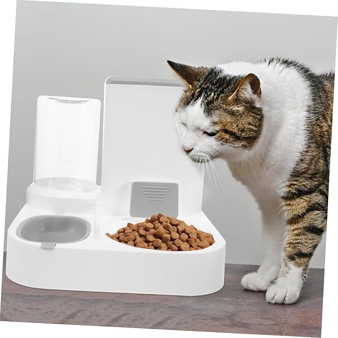 SUPVOX Automatic Pet Feeder Cat Food Water Bowl Dry Wet Separation Dog Water Dispenser Detachable Cage Pet Food Bowl Effortless Feeding Easy to Use