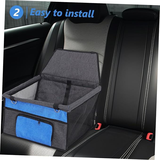Front Pocket Dog Car Seat with Safety Rope Portable Travel Seat for Cats and Dogs and Breathable Pet Cushion Easy to and Install