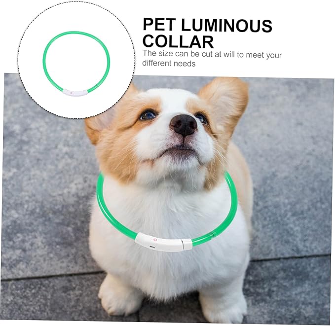 USB Rechargeable LED PET Collar 70cm Luminous Safety Collar Flashing Lights for Dogs Waterproof and Adjustable Reflective Design for Evening