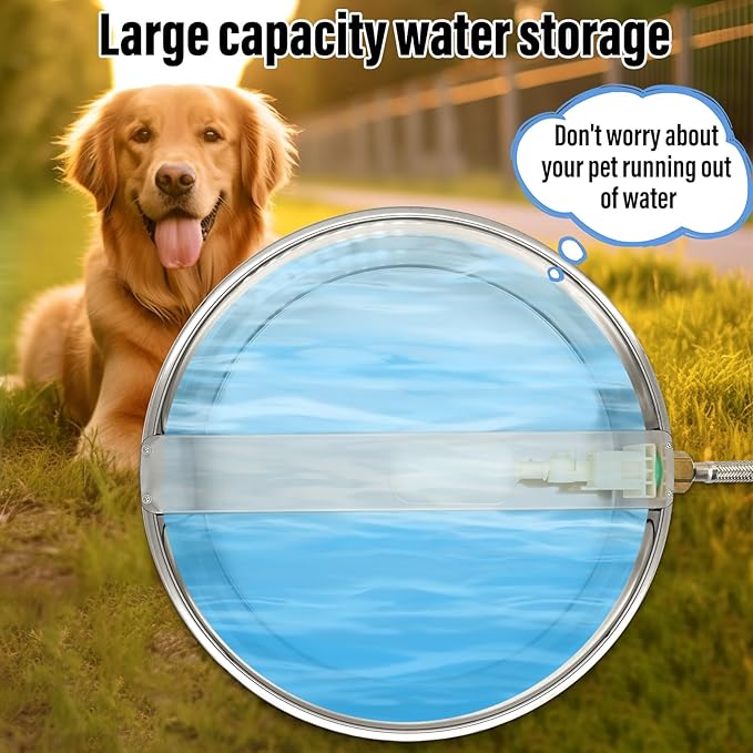 Automatic Dog Water Dispenser with Anti-tip Bracket, 1.5 Gal Outdoor Dog Water Bowl and Stainless Steel Self Filling Dog Water Bowl for Pets, Livestock Waterer