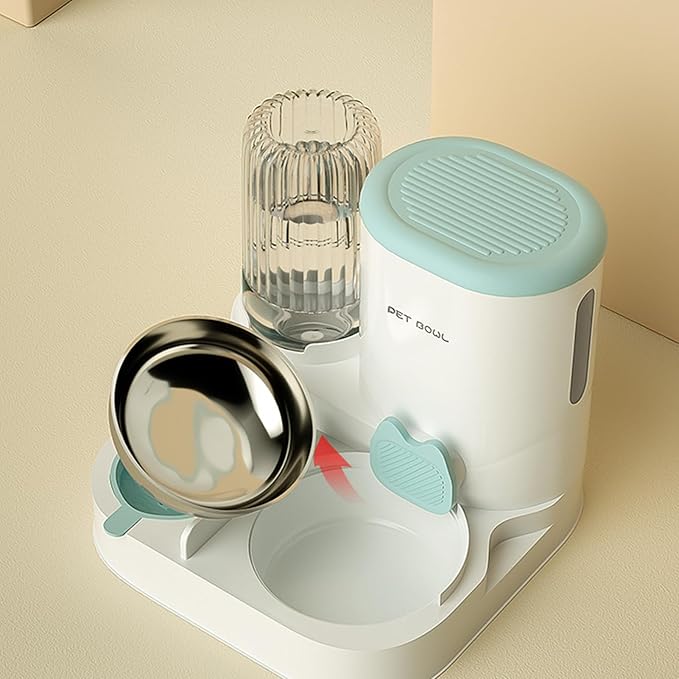 Dog Feeder and Waterer, Automatic Food & Water Dispenser Kit, Large Capacity Pet Feeding Station for Dogs, Cats, Rabbits