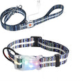 Light Up Dog Collar+LED Dog Leash,Rechargeable Waterproof LED Dog Collar Set,1.5m,3 Lighting Modes for Medium Large Dogs Walking at Night(1.5m Leash+10-25in Collar Can be Crop)