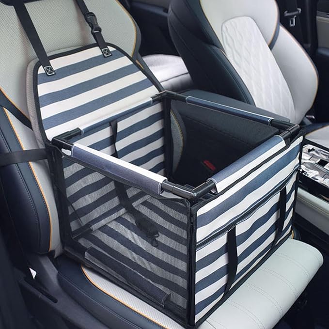 Pet Car Seat, 39x39x27cm Foldable Dog Car Booster Seat for Small Medium Dogs, Pet Travel Safety Carrier for Cat, Teddy, Bichon Frise, Chihuahua, Yorkshire Terrier