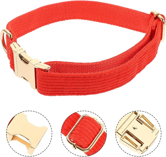 ERINGOGO Adjustable Small Dog Collar with Metal Buckle, Heavy Duty Cloth Pet Neck Chain for Outdoor Use, Xs Size Collar for Small to Medium Dogs