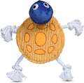 The Dodo Turtle Multitexture Toy with Ropes, Squeakers, and Crinkle; Stuffingless Toy for Dogs; No Stuffing Dog Toys with Crinkle Sound and Squeaker; Turtle Toy for Dogs in Flat Style Plush